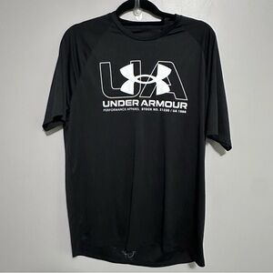 Under Armour UA Logo Performance T Shirt Black Short Sleeve Men’s Size Large